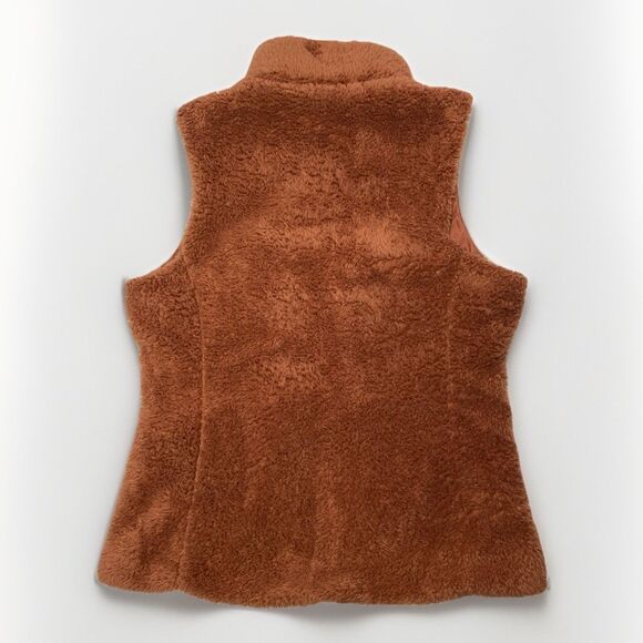 Patagonia Los Gatos Vest Womens Med Burnt Orange Lined Fleece High Pile Full Zip - Picture 2 of 9
